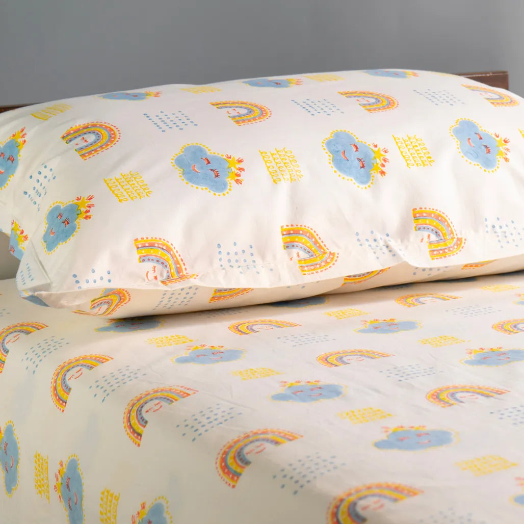 Rainbow Dreams Kids Cotton Bedsheet