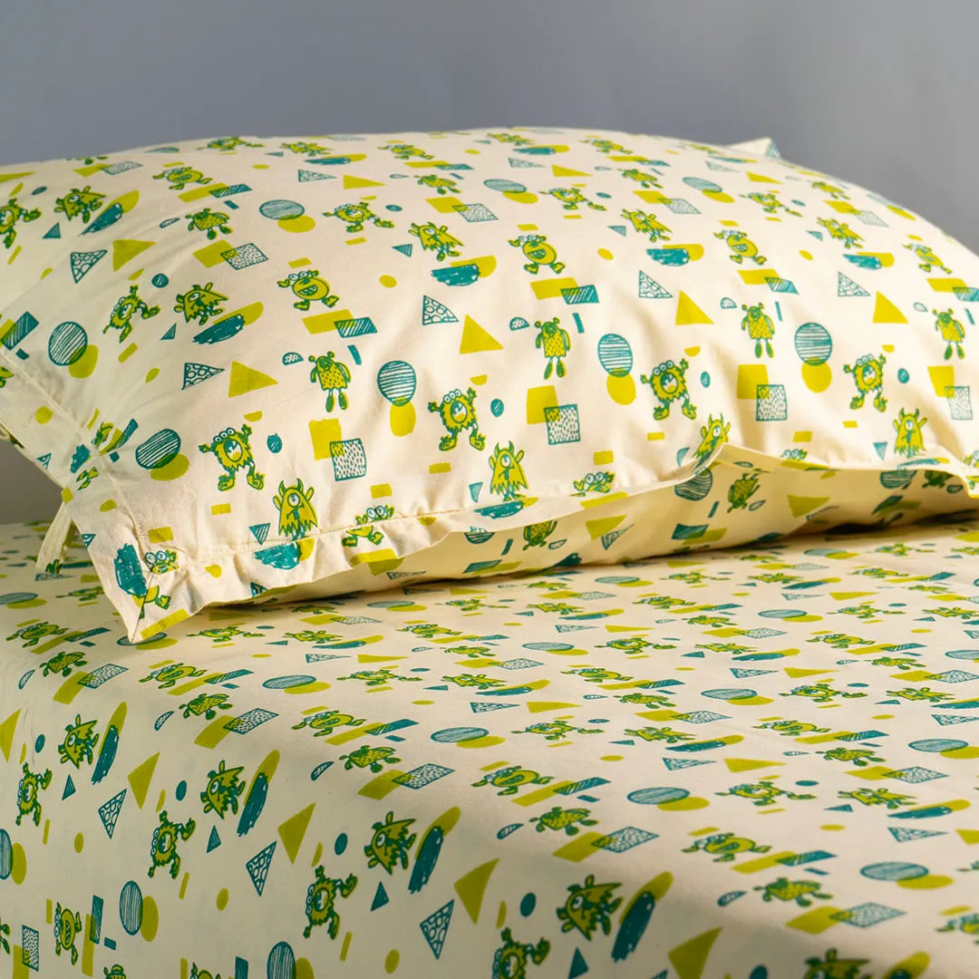 Mischievous Monsters Kids Cotton Bedsheet