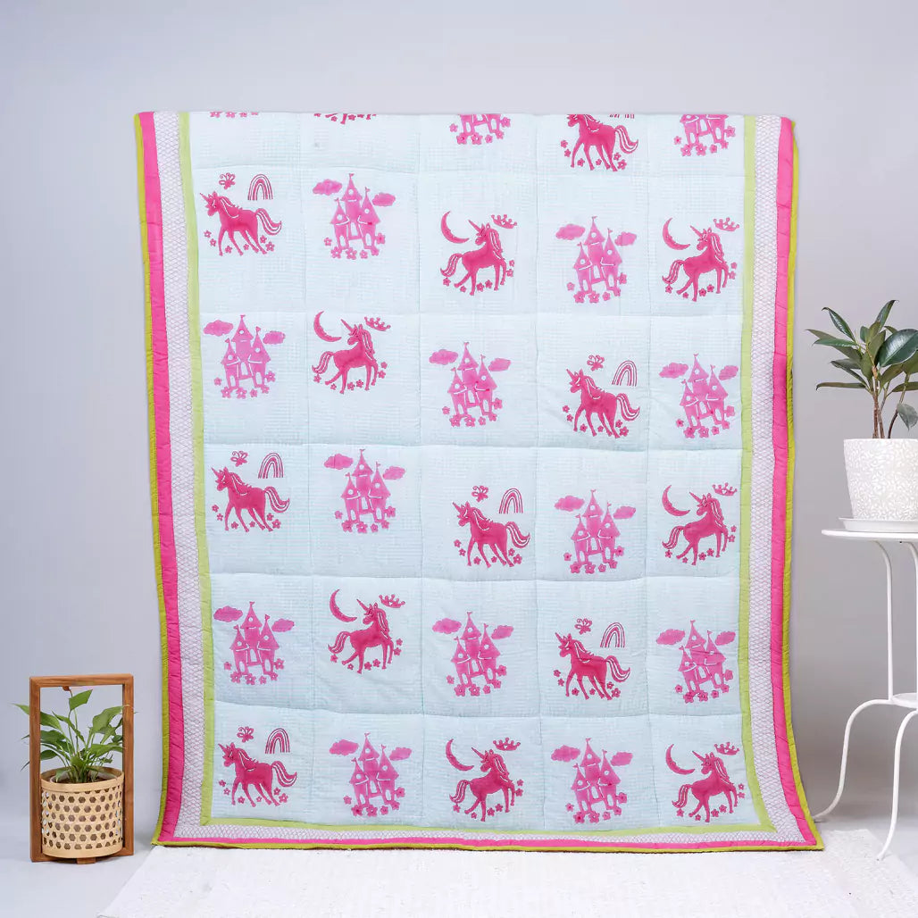 Magical Unicorn Kids Cotton Quilt
