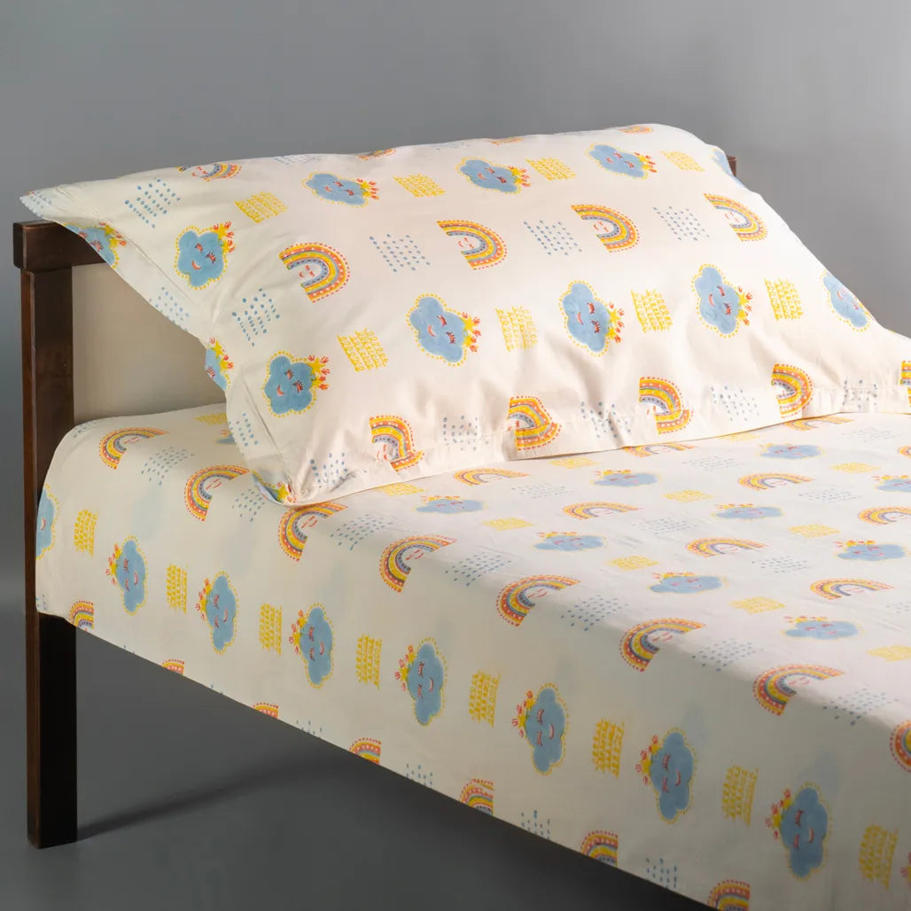 Rainbow Dreams Kids Cotton Bedsheet