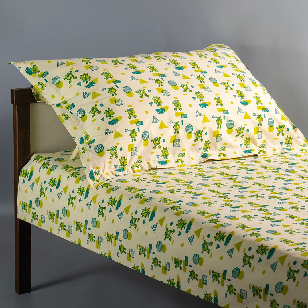 Mischievous Monsters Kids Cotton Bedsheet