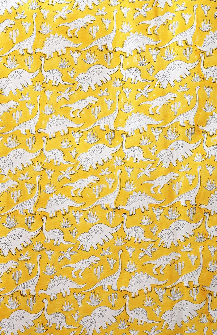Dinosaur Pals Kids Block Print Cotton Curtain