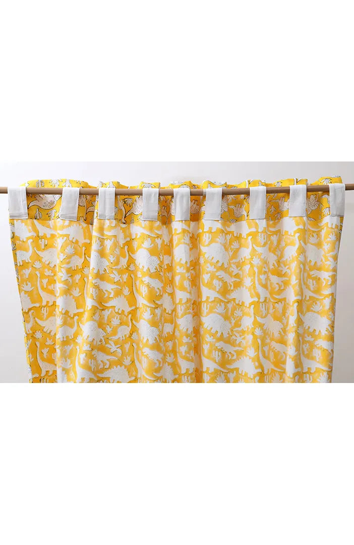 Dinosaur Pals Kids Block Print Cotton Curtain