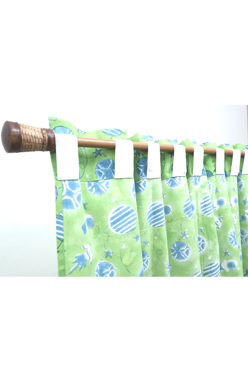 Galactic Adventure Block Print Cotton Curtain
